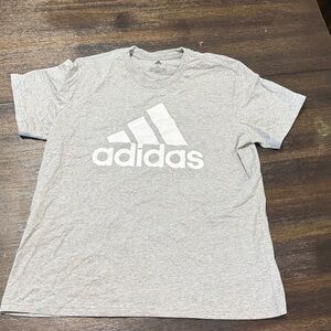 Adidas Heather Gray Tee with White Logo